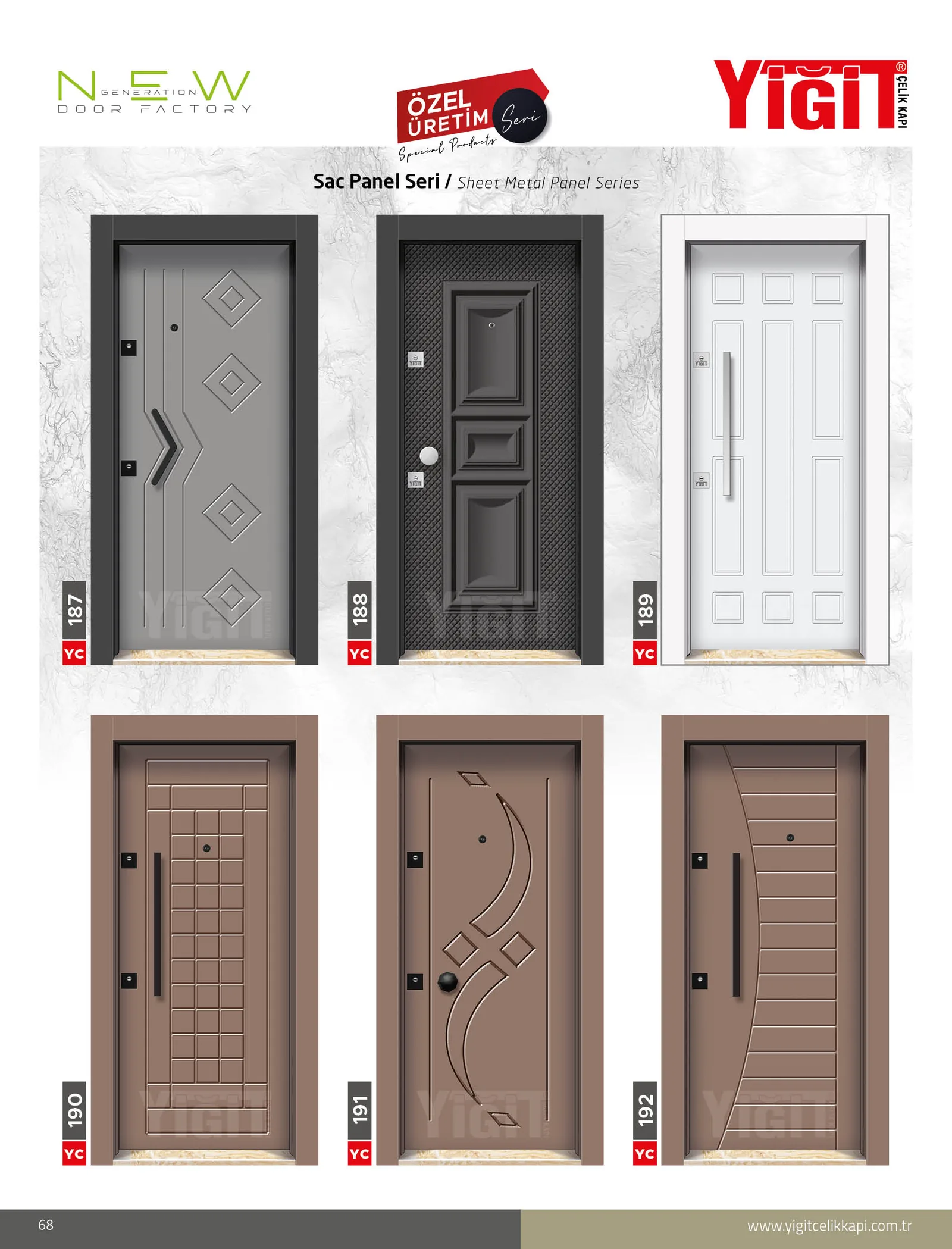 YC 187 Güvenlik Kapısı - Sac Panel Seri | Uzman Çelik Kapı Isparta