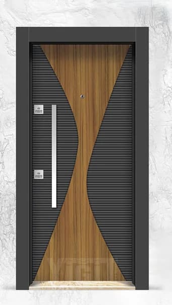 YC 12 Villa Kapısı - Lüks Kabartma PVC Seri | Uzman Çelik Kapı Isparta