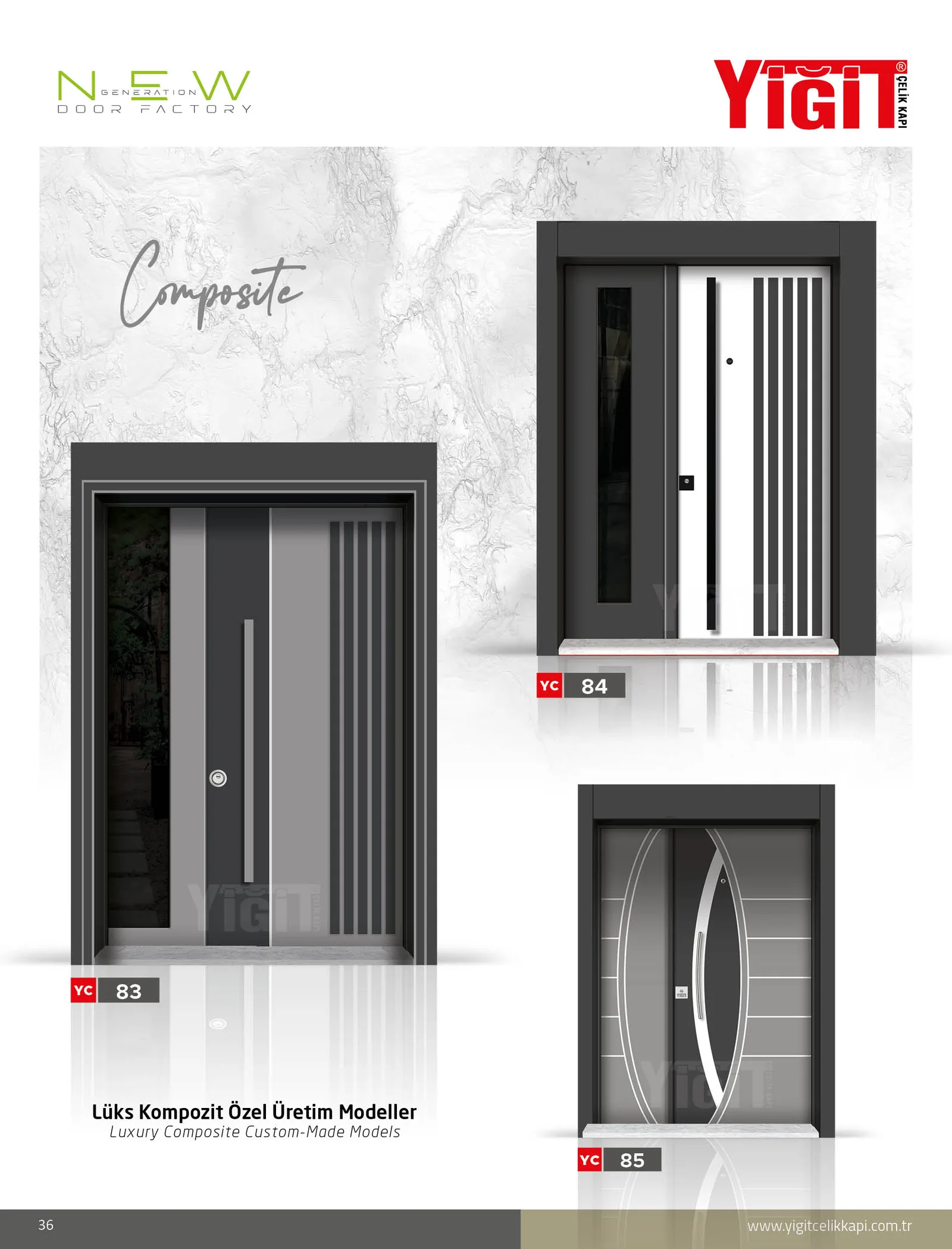 YC 81 Villa Kapısı - Lüks Kompozit Özel Üretim Modeller | Uzman Çelik Kapı Isparta